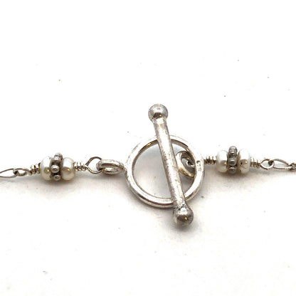 Mignon Faget 925 Sterling Silver Renaissance Pearl Rosette Medallion Necklace