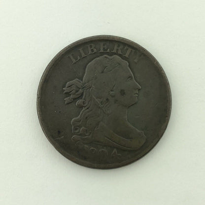 1804 P Draped Bust Copper Half Cent Early US Copper Better Key Philadelphia Coin