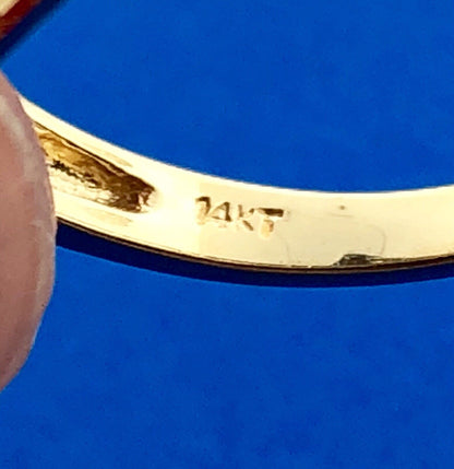 Retro Modernist 14K Yellow Gold Diamond Trio Accented Bypass Anniversary Ring