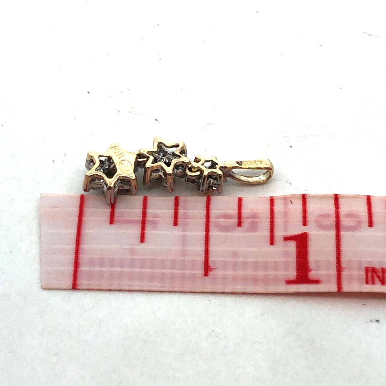 Designer HN 14K Yellow Gold White Yellow Round Diamond Flower Trio Pendant