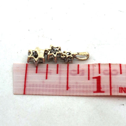 Designer HN 14K Yellow Gold White Yellow Round Diamond Flower Trio Pendant