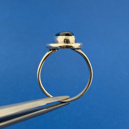 Designer ALEX Sterling Silver 925 Cabochon Black Onyx Finger Ring Size 8.5