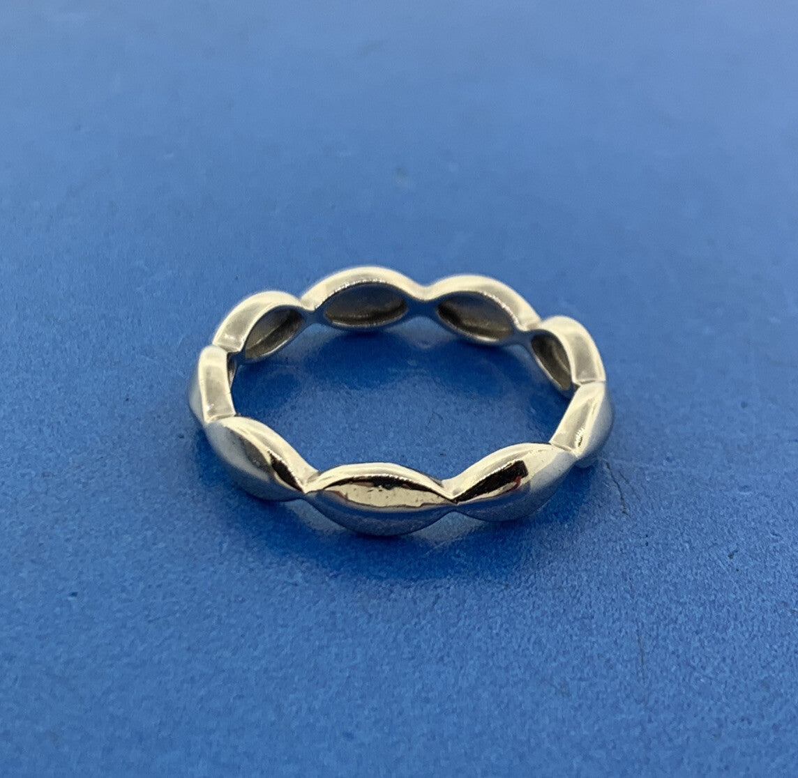Designer 925 Sterling Silver Textured Polished Wedding Band Ring