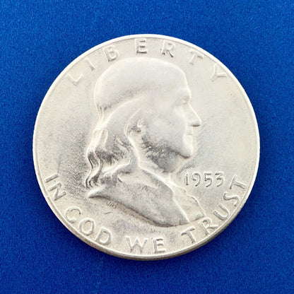 1953 S Franklin Silver Half Dollar Better Key Rare San Francisco Mint AU Coin