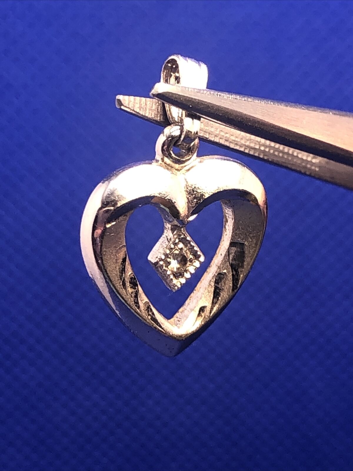 Designer THEDA 925 Sterling Silver White Amethyst Heart Love Anniversary Pendant