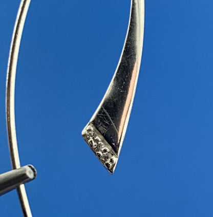 Designer 925 Sterling Silver Cubic Zirconia Slide Drop Earrings