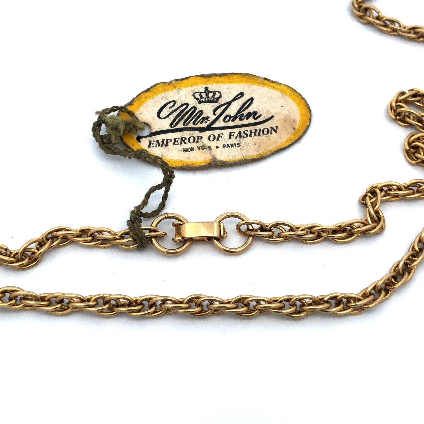 Arthur Pepper Mid Century Gold Tone Oval Locket Double Chain Statement Necklace