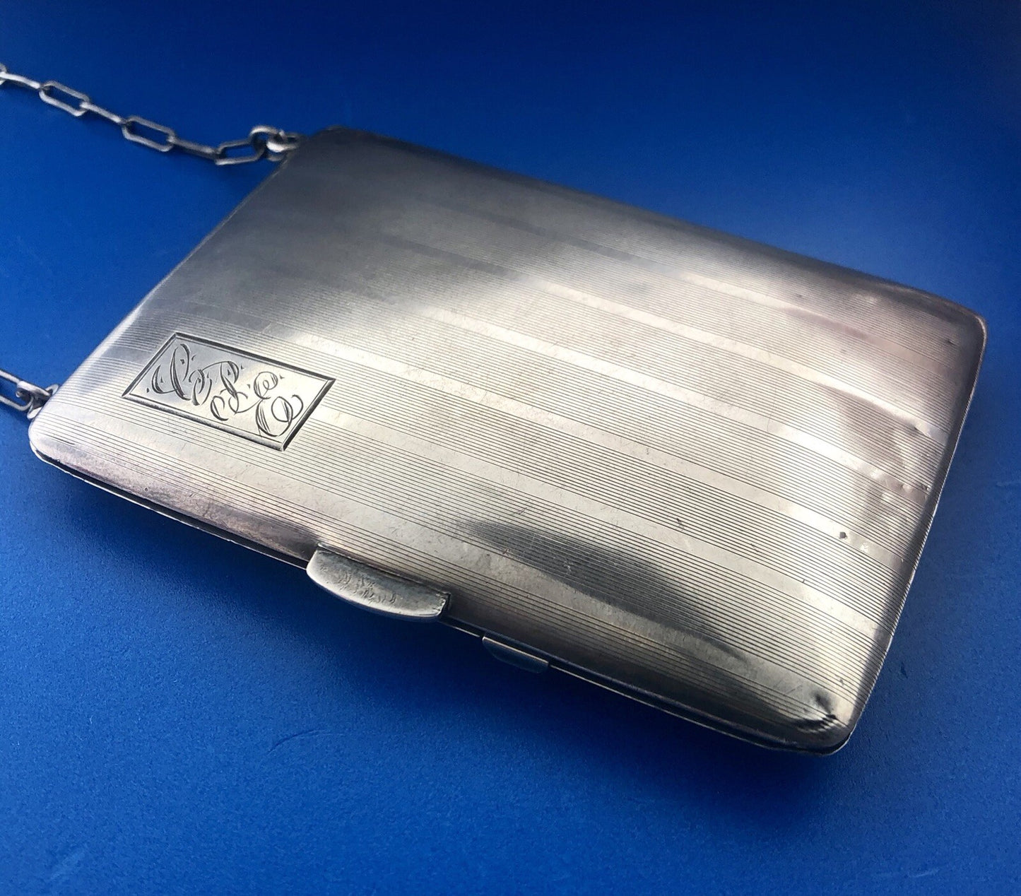 Art Deco Webster Co Sterling Silver Change Cigarette Vanity Purse Monogram CPE