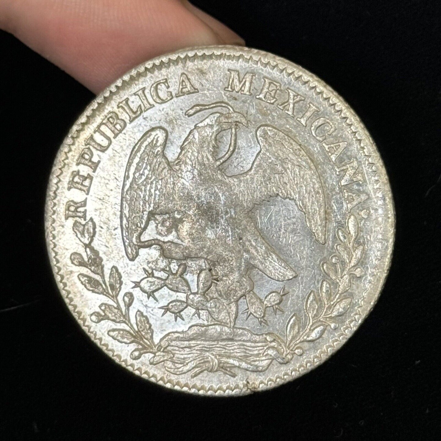 1835 Ga Guadalajara Mexico 8 Reales .903 Silver F.S. Cap & Rays Libertad Coin