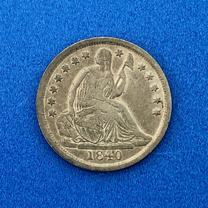 1840 P Seated Liberty Half Dime Variety 2 Obverse Stars Better Philadelphia Mint