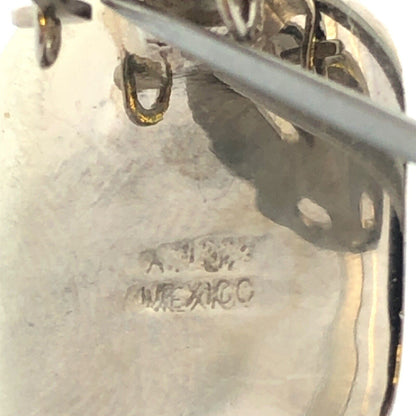 Designer Mexico Sterling Silver Brecciated Red Jasper Rectangle Clip Earrings