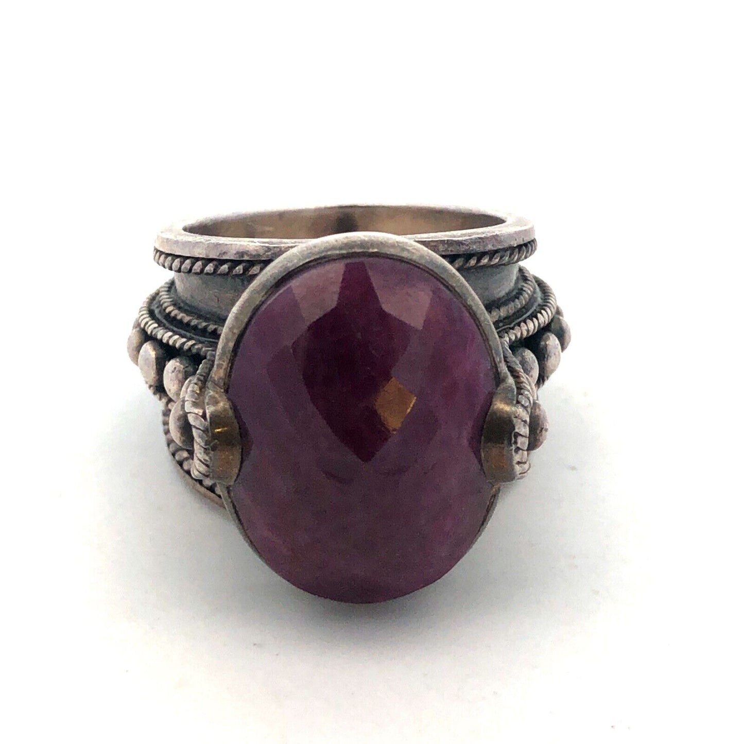 Designer 925 Sterling Silver Oval Cushion Ruby Statement Cocktail Ring
