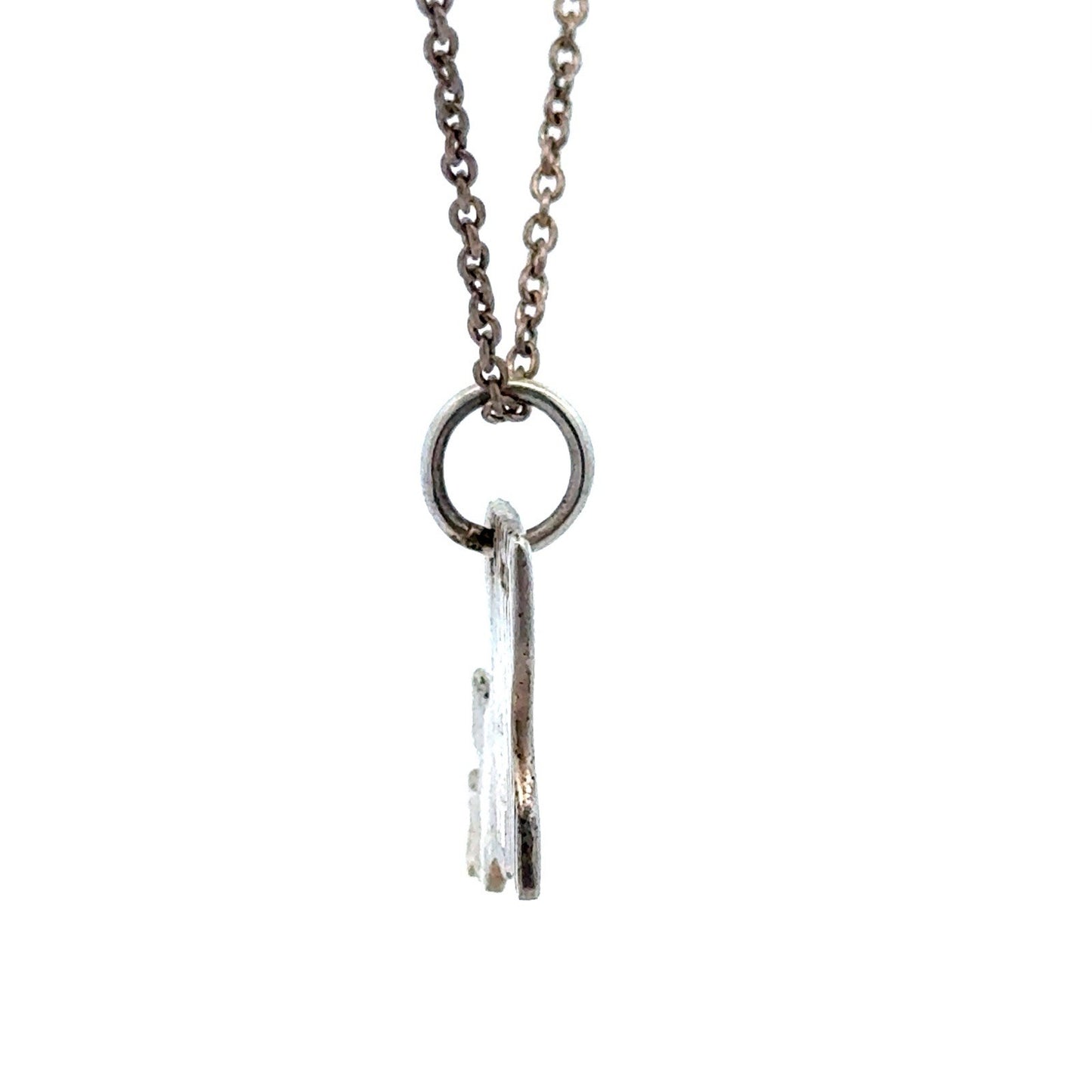 Estate 925 Sterling Silver Polished Louisiana State Pendant Round Link Necklace
