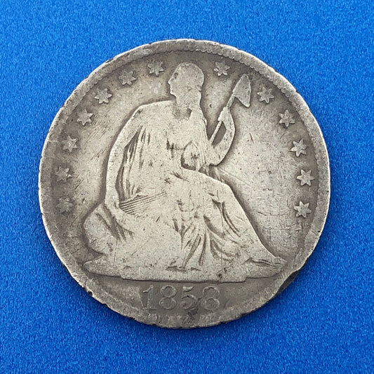 1858 O Seated Silver Half Dollar Better Key New Orleans Southern Mint Coin