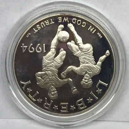 1994 S World Cup USA Commemorative Proof Silver Dollar OMP/COA