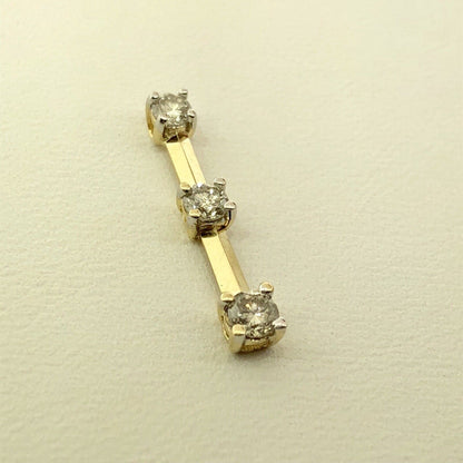 14K Yellow Gold Diamond Infinity Eternity Bridal Anniversary Bar Drop Pendant