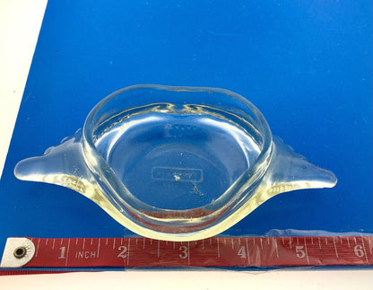 Mid Century Glass Bake Patent 124842 Clear Glass Stuffed Crab Mold Dish