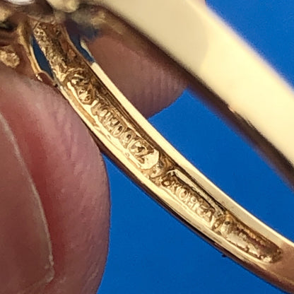 Stunning 14K Yellow Gold Cubic Zirconia CZ Round Trio Statement Engagement Ring