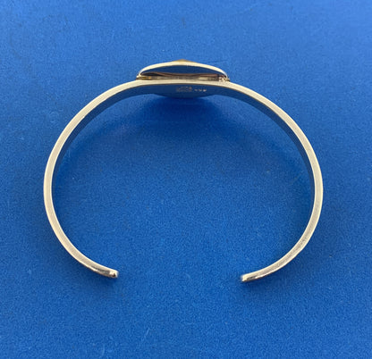 Designer Anna Beck 925 Sterling Silver Lemon Quartz Doublet Open Cuff Bracelet