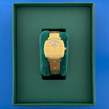 Gucci Gold Tone Dial Yellow Gold PVD Stainless Steel Ladies Watch YA157502 w/Box