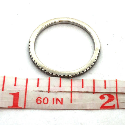 14k White Gold Pave Diamond Wedding Anniversary Eternity Band Ring