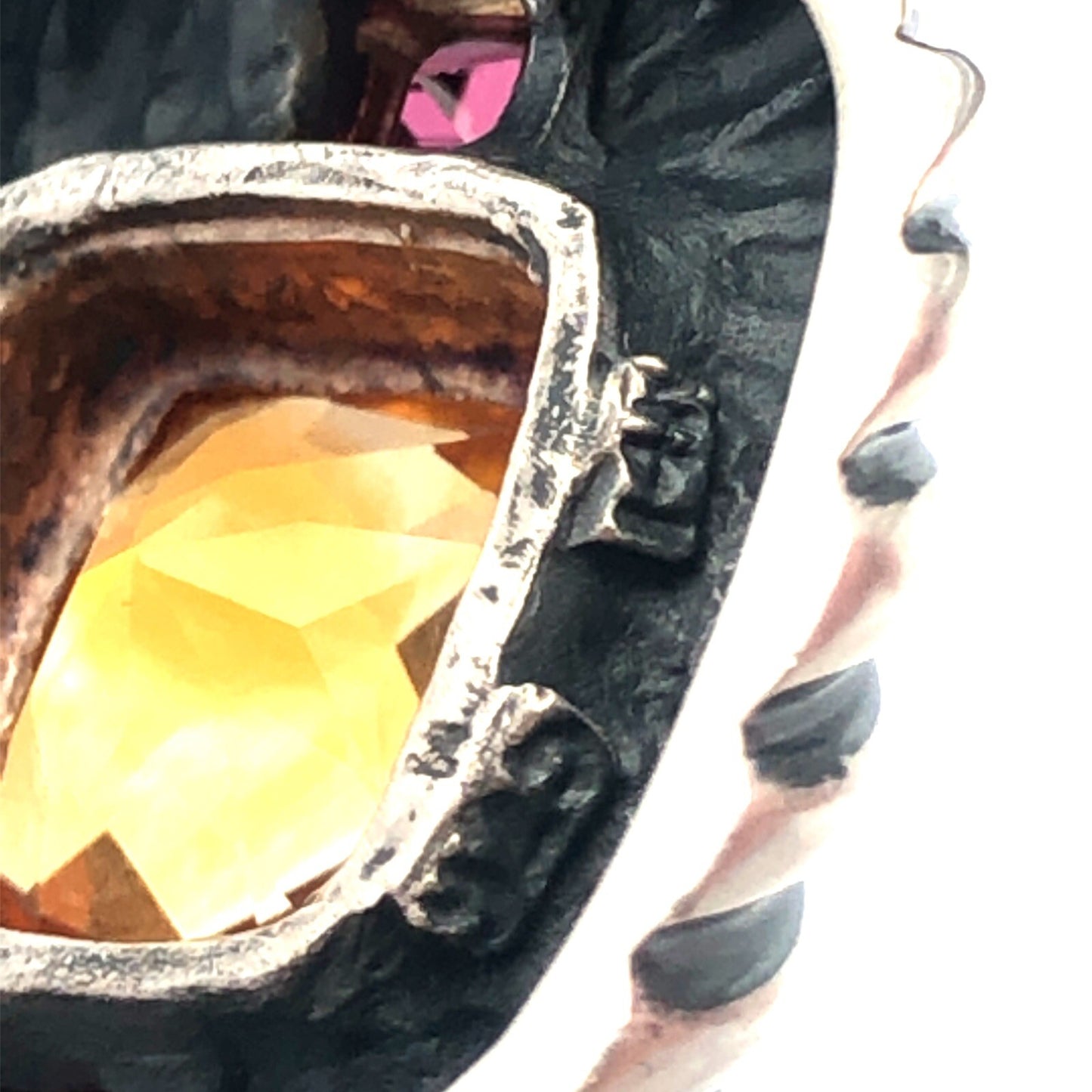 David Yurman 925 Sterling 14K Yellow Gold Citrine Tourmaline Enhancer Pendant