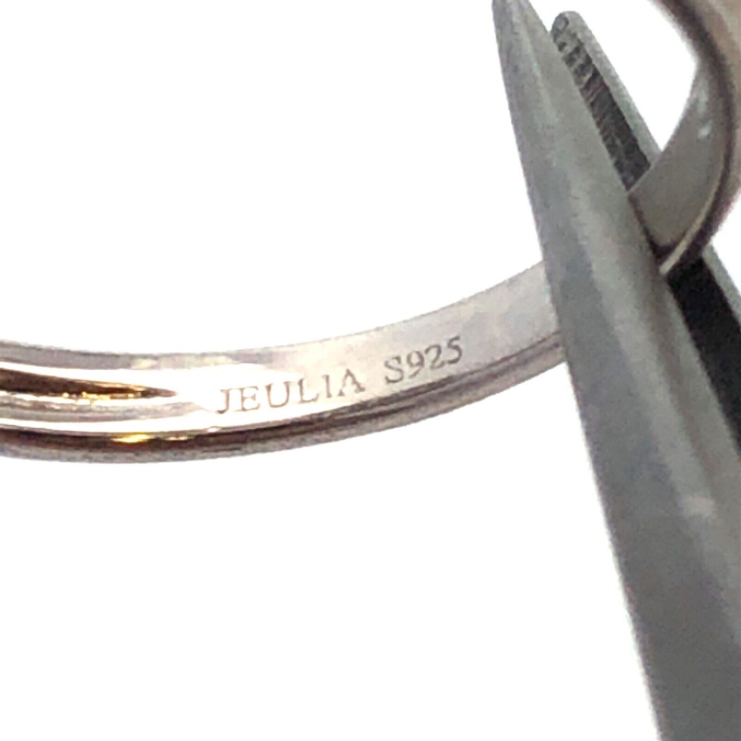 Designer Jeulia 925 Sterling Silver Blue Sapphire CZ Square Anniversary Ring