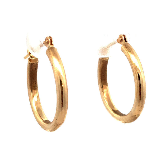 Designer PC Israel 10K Yellow Gold Polished Round Hoop Earrings