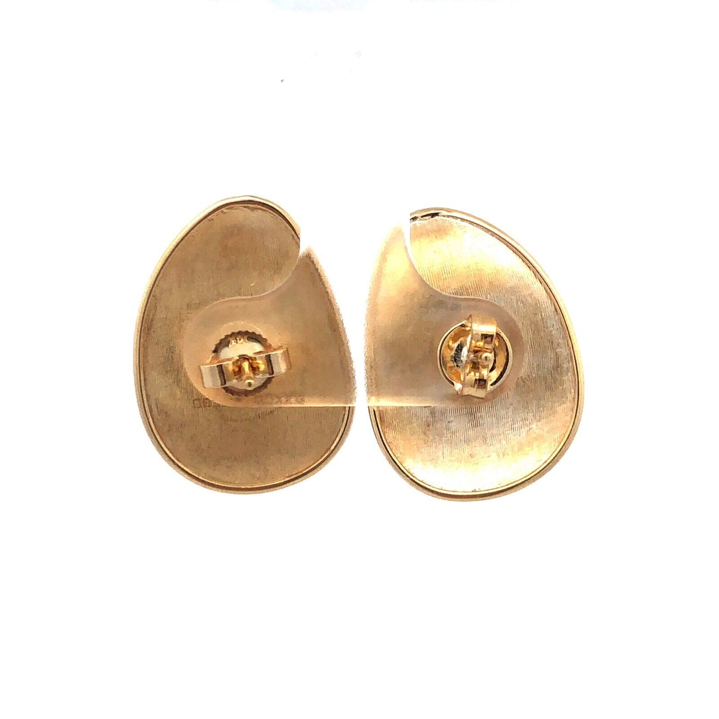 Marco Bicego Italy 18K Yellow Gold Lunaria Oval Disc Stud Earrings