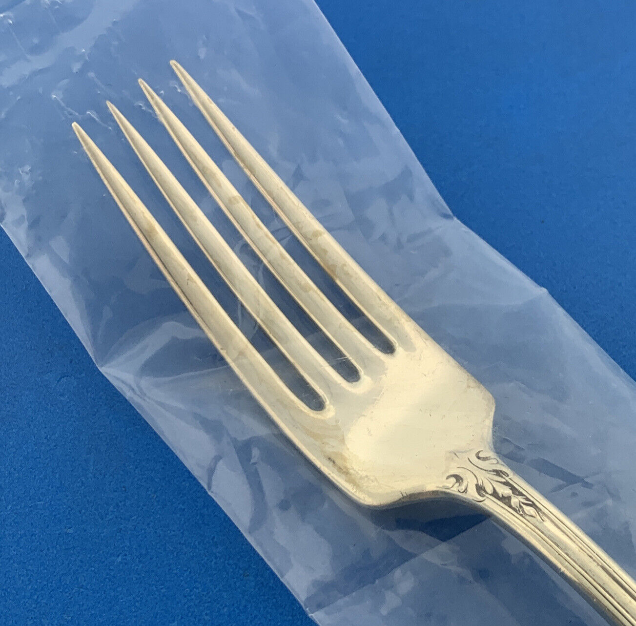 Designer Wallace Sterling Silver 925 Rose Point Pattern 7" Dinner Fork