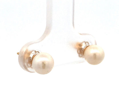 Jacmel Mauritius JCM 14K Yellow Gold Pearl Solitaire Wedding Day Stud Earrings