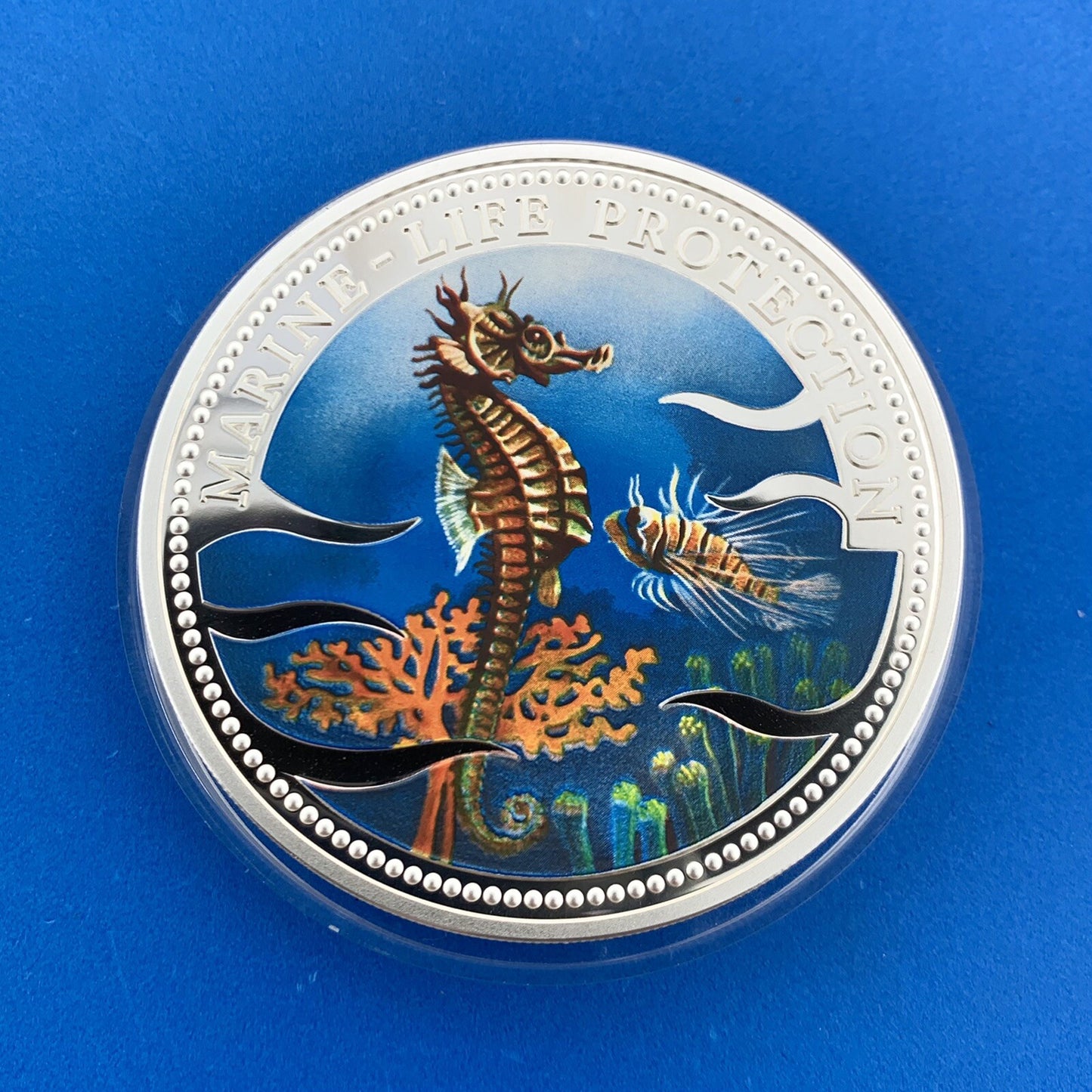 1995 Republic Palau $20 5 Oz Silver Marine Life Colorized Proof Coin Low Mntg