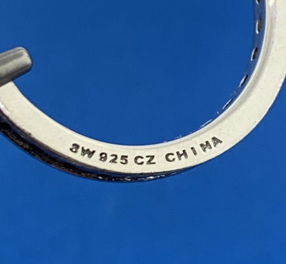 Designer SW Sterling Silver Cubic Zirconia Channel Set Eternity Anniversary Ring