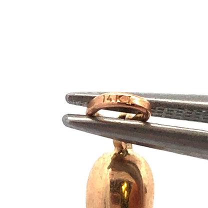 14K Yellow Gold Italian Horn Charm Pendant