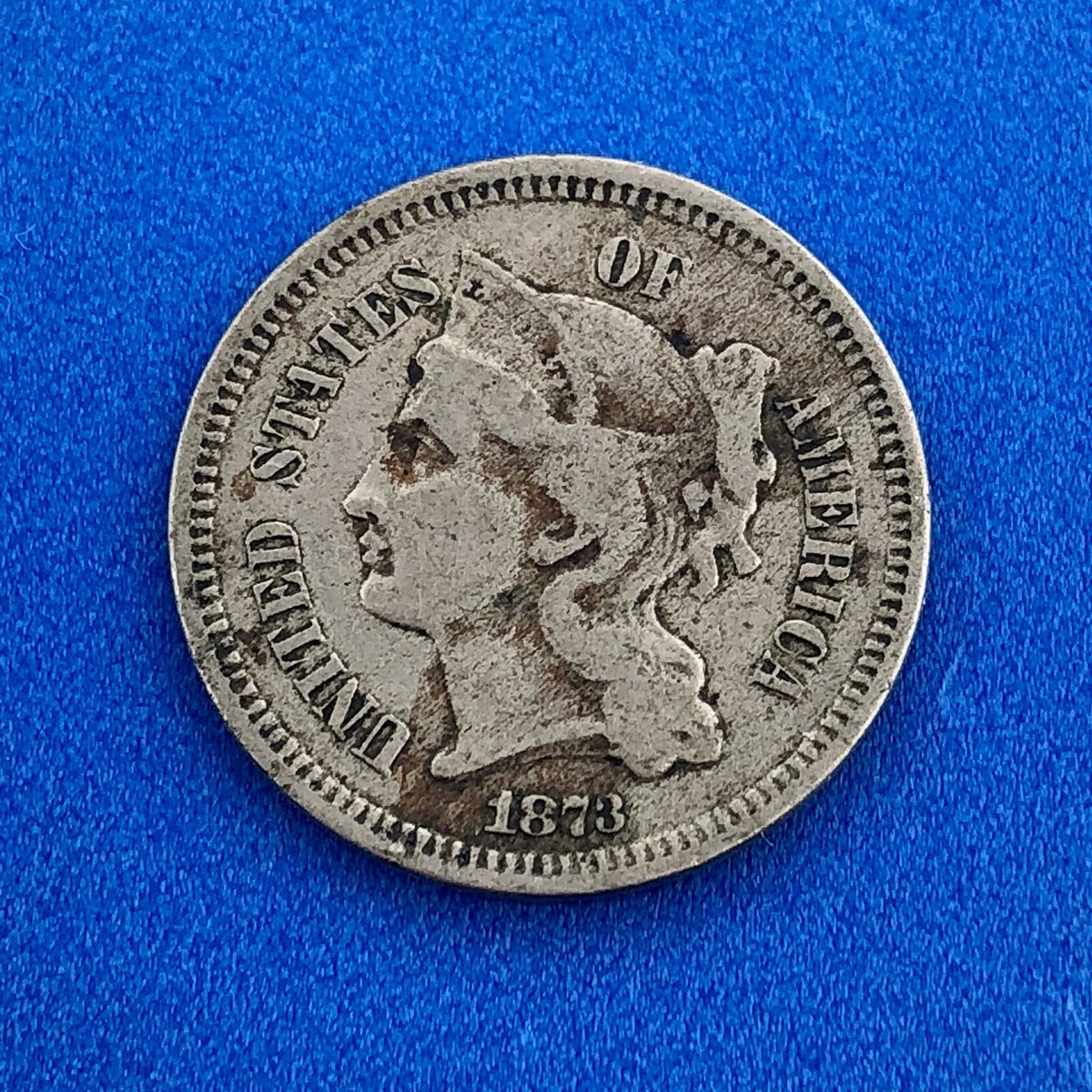 1873 P Nickel Three Cent Piece 3c Better Key Philadelphia Coin Very Good VG