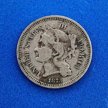 1873 P Nickel Three Cent Piece 3c Better Key Philadelphia Coin Very Good VG