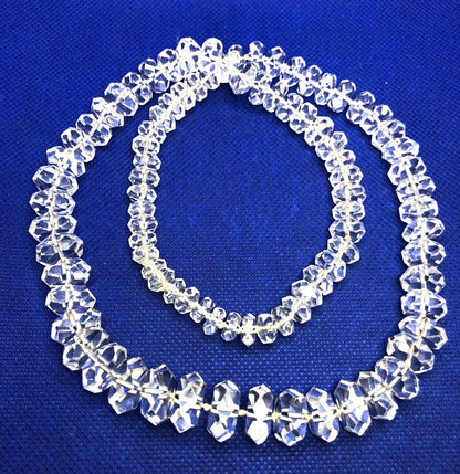 Estate Faceted White Amethyst Graduated Bead Statement Necklace