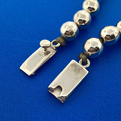 Vintage Taxco TN-91 Sterling Silver 925 Graduated Ball Bead Hand Strung Necklace