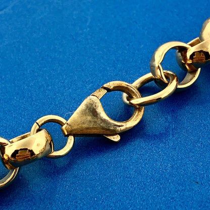 Bellezza Bronze Two Tone 500 And 50 Lira Rolo Link Statement Station Necklace