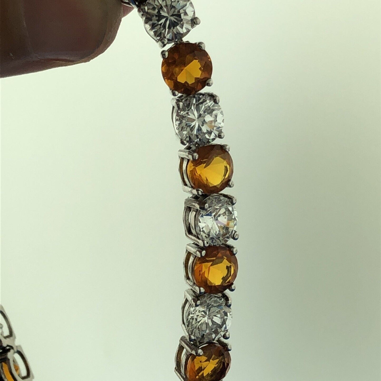 Gorgeous Sterling Silver 925 Cubic Zirconia Statement Go Team Tennis Bracelet