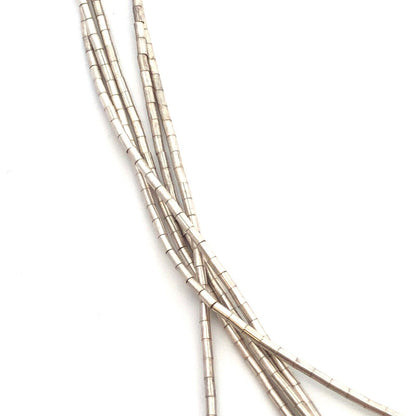 Native American 925 Sterling Silver Turquoise Liquid Silver 5 Strand Necklace