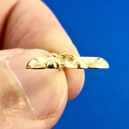 Classic 14K Yellow Gold Fleur De Lis New Orleans Louisiana Geaux Saints Pendant