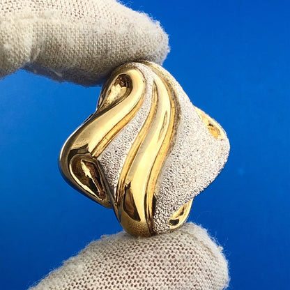 Designer Milor Italy 925 Sterling Silver Two Toned Textured Modernist Pendant