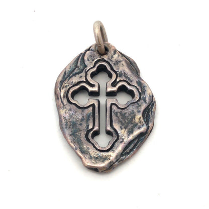 Designer Jose Balli 925 Sterling Silver Cross Cutout Oval Pendant