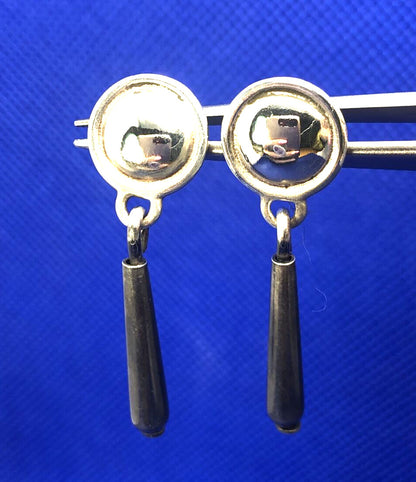 Designer 925 Sterling Silver 14k Gold Modernist Teardrop Stud Dangle Earrings