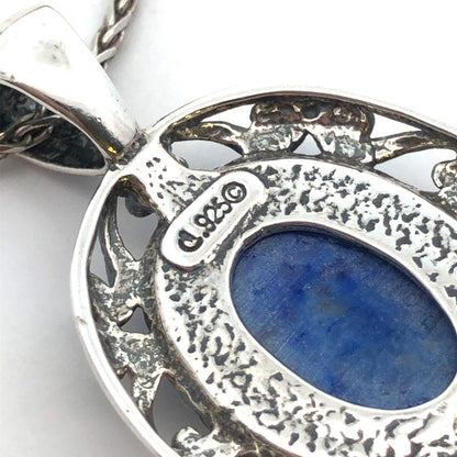Carolyn Pollack R Moon Sterling Silver Oval Blue Lapis Lazuli Pendant Necklace
