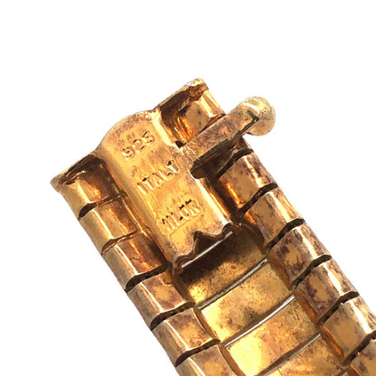 Designer Milor Italy 925 Sterling Silver Vermeil Gold Rose Gold Chain Bracelet