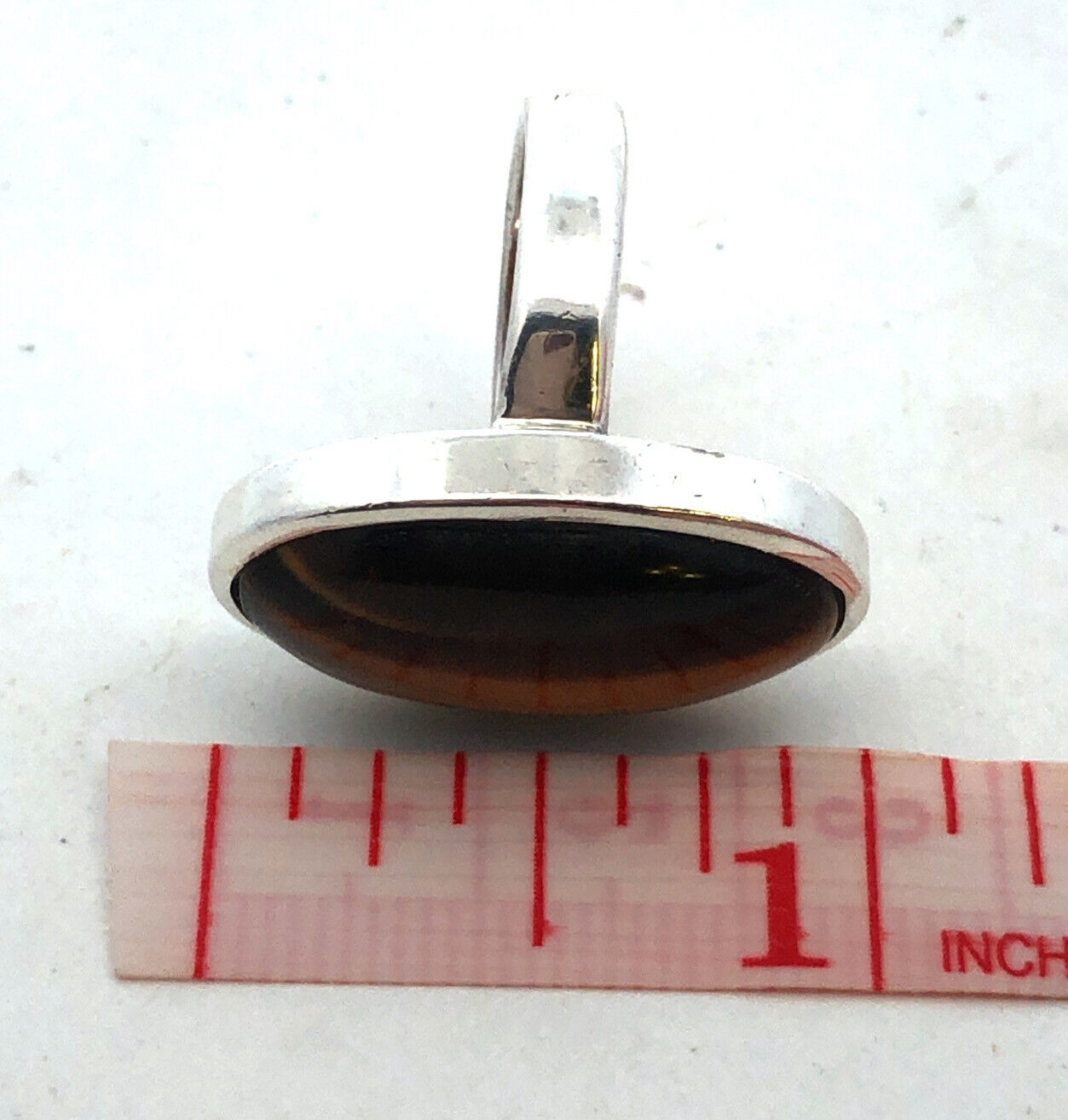 Designer 925 Sterling Silver Oval Tiger's Eye Cabochon Statement Ring
