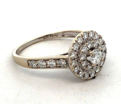 Tasha 14K White Gold Round Diamond Double Halo Engagement Ring