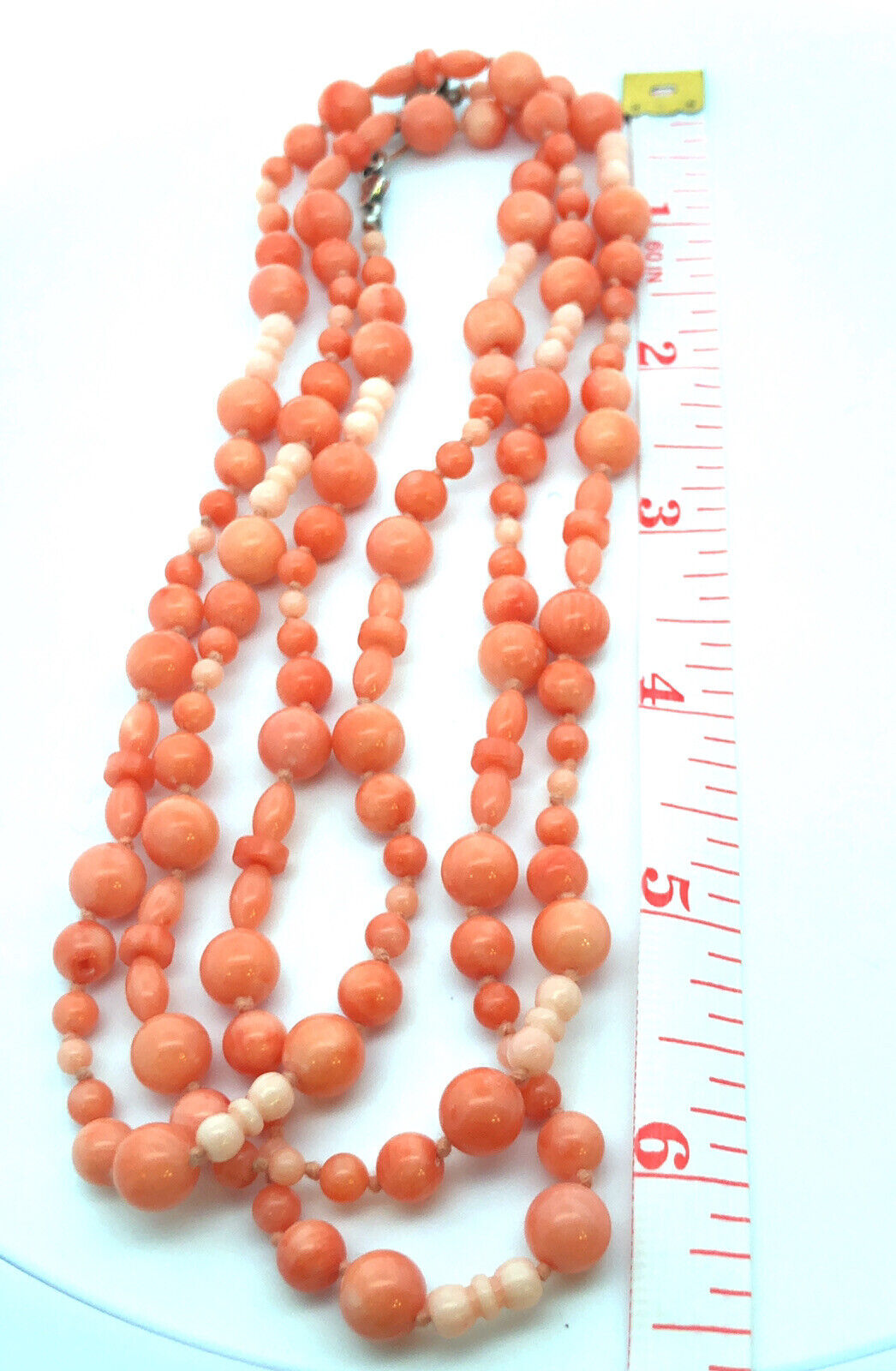 Designer Chan Luu 925 Sterling Silver Salmon Pink Coral Beaded Necklace